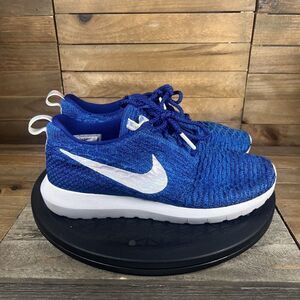 Nike Womens Sz 6 Roshe NM Flyknit Rio QS Blue Running Shoes 835894-400